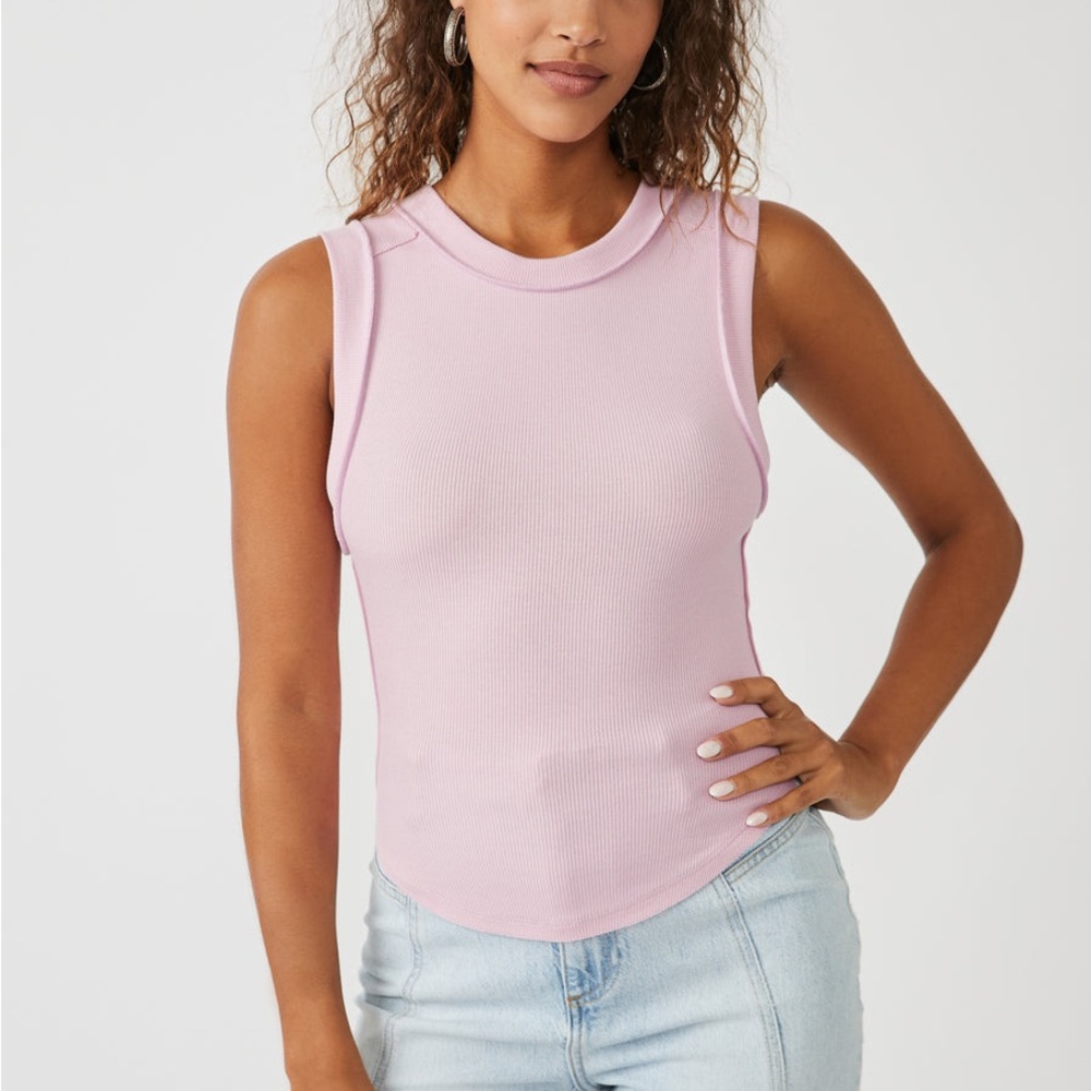 Free People Kate Tee Tank Top Pink Size Small